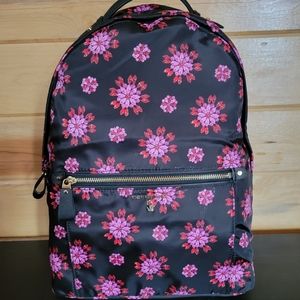 Floral travel backpack.